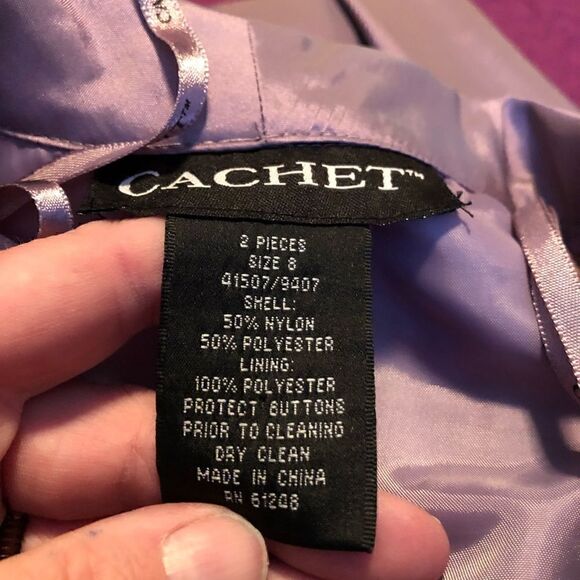 NWT 90’s Cachet metallic violet / lavender  skirt & jacket -   size 8 TALL - Picture 11 of 12